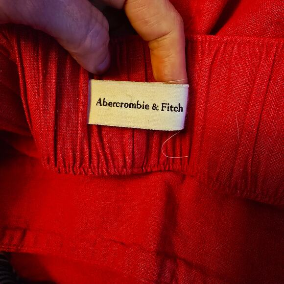 Abercrombie & Fitch linen bled pink wide leg pants - Picture 3 of 5